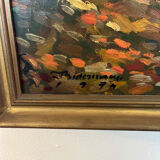Signed forest landscape painting