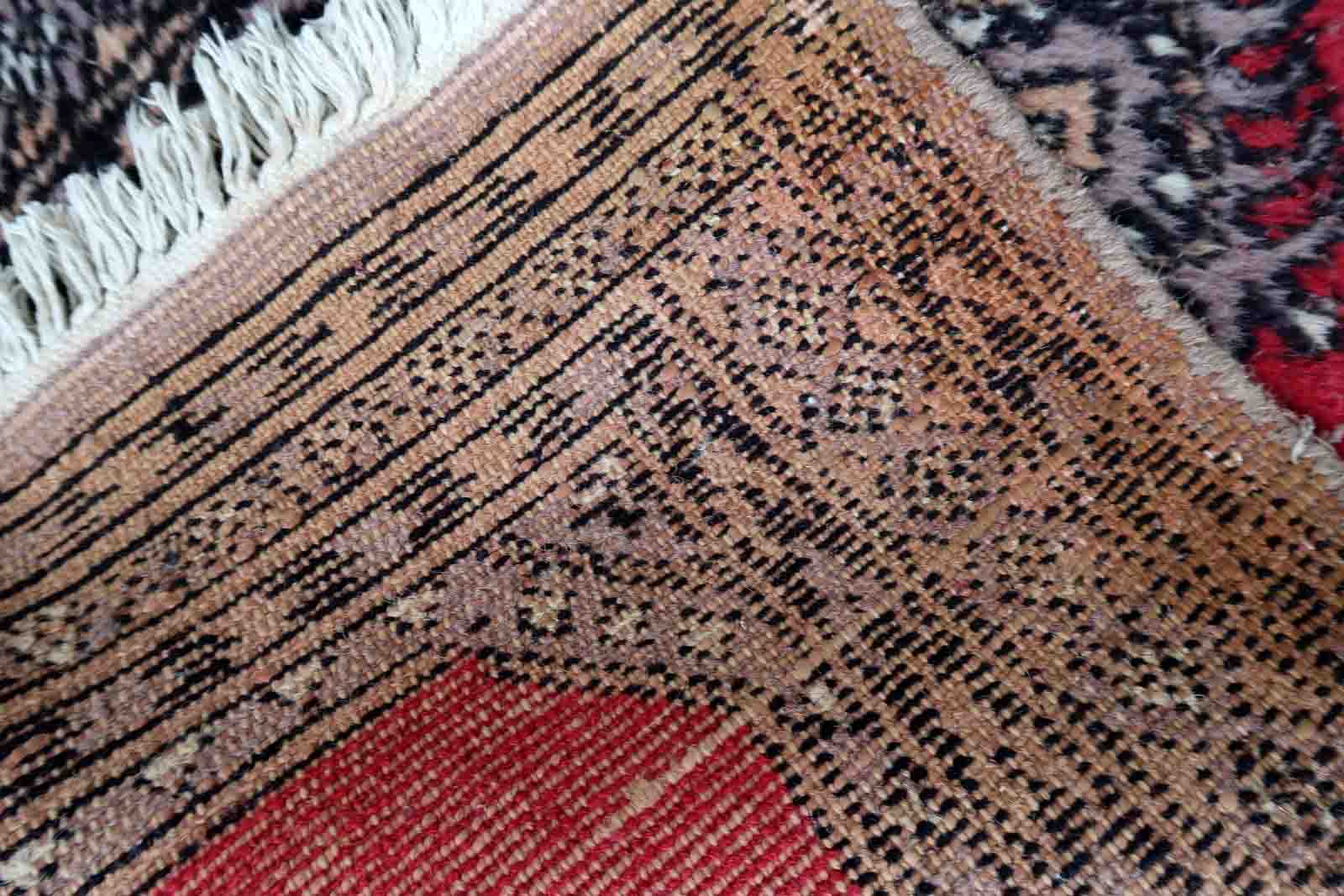 Vintage carpet Uzbek Bukhara handmade 63cm x 103cm 1970s