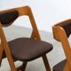Ensemble de six chaises de salle à manger sculpturales italiennes.