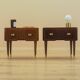 Two Bedside Cabinets, Mahogany Veneer, Italy, 1970s