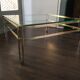 Vintage hollywood regency square brass coffee table