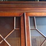 Scribanne bookcase in mahogany veneer English work of the twentieth century