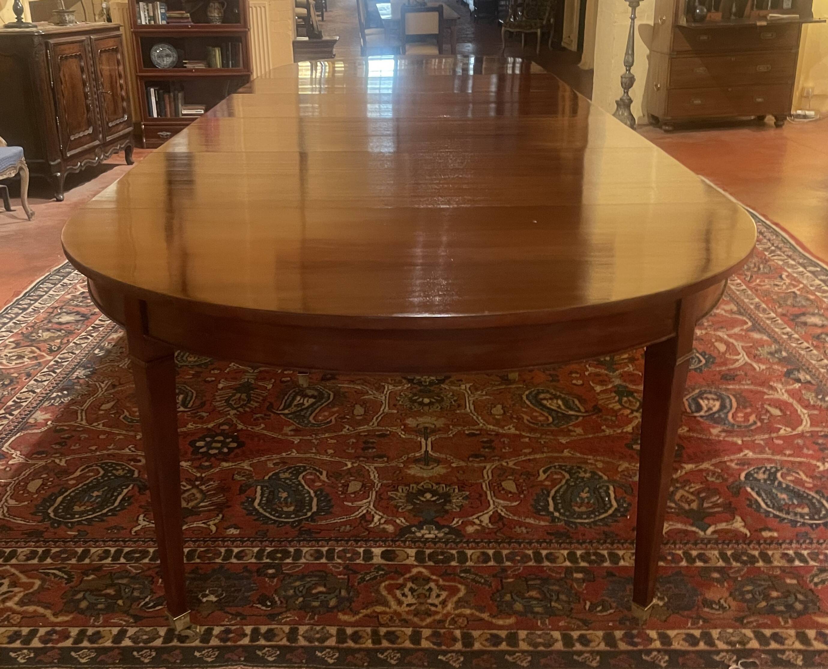 Louis XVI period dining table, 8 feet, mahogany, 4.61 m long