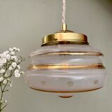 Vintage globe suspension in frosted glass