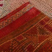 Tapis kilim ancien tons rouges et gris, motifs géométriques turcs,99x343 Cm