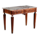 Console néoclassique en noyer avec plateau en marbre