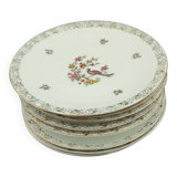 Set of 10 vintage dessert plates Limoges porcelain Bernardaud