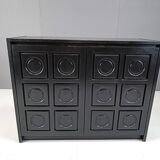 Black brutalist side cabinet, 1970s