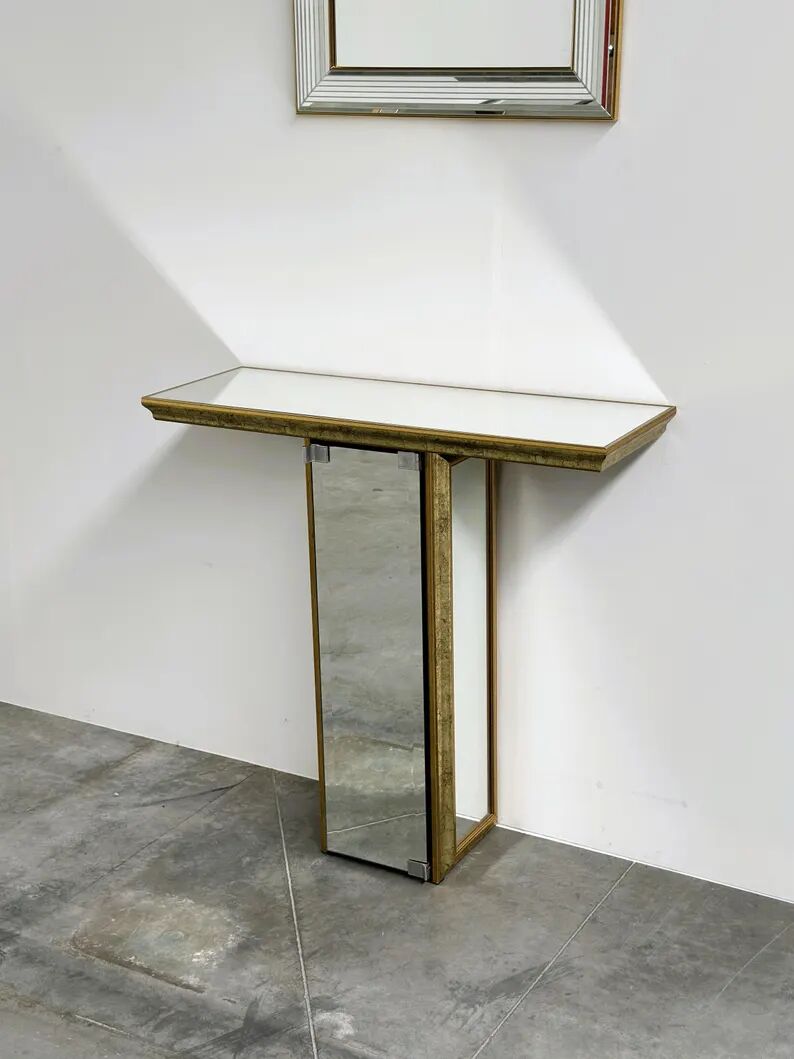 Vintage Deknudt Mirror Console with Hidden Cabinet, Belgium, 1970s