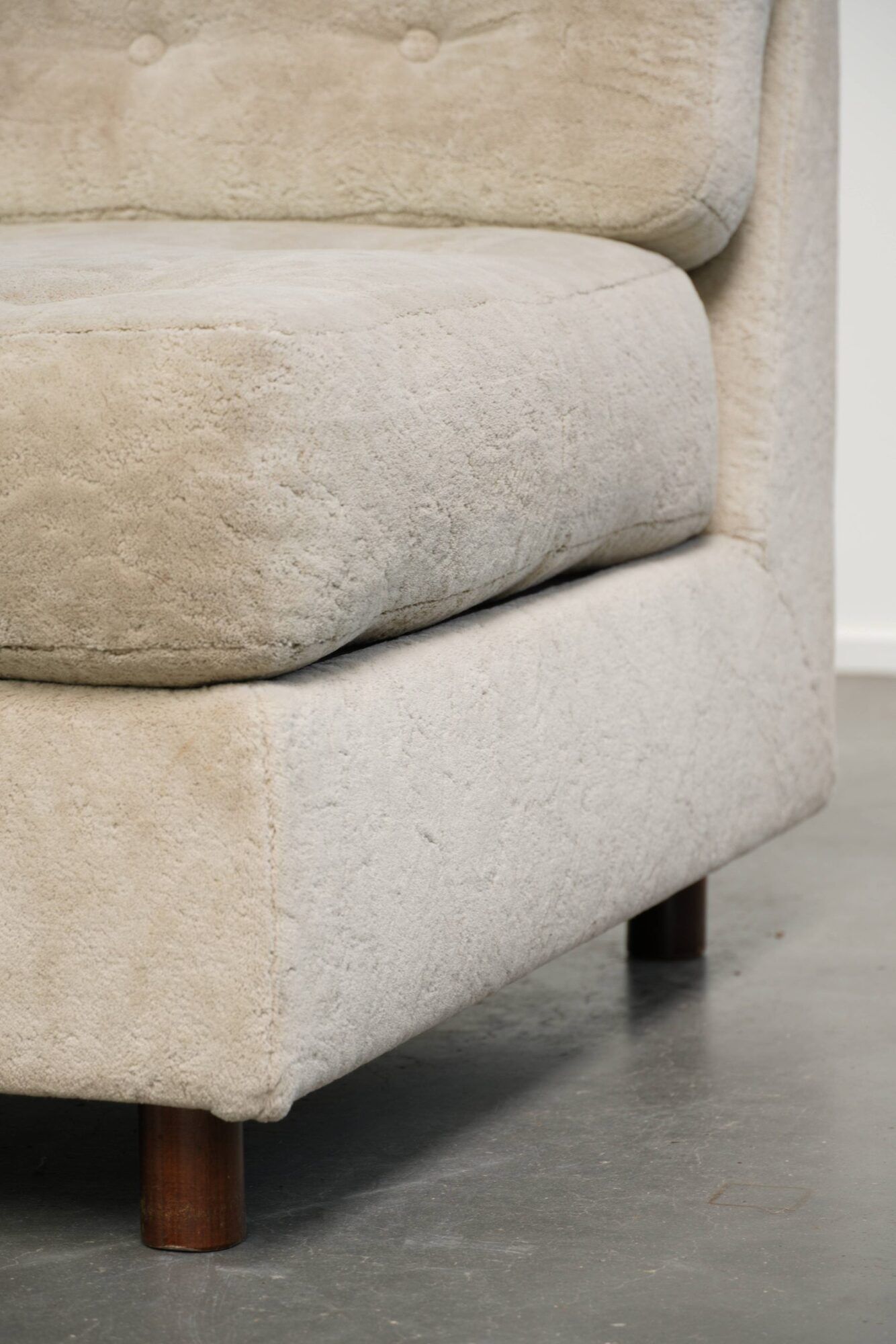 Vintage fabric armchair with great seating comfort and pleasant appearance