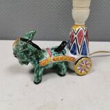 Unique "donkey" table lamp in ceramic with a harlequin pattern, Italy 1970s
