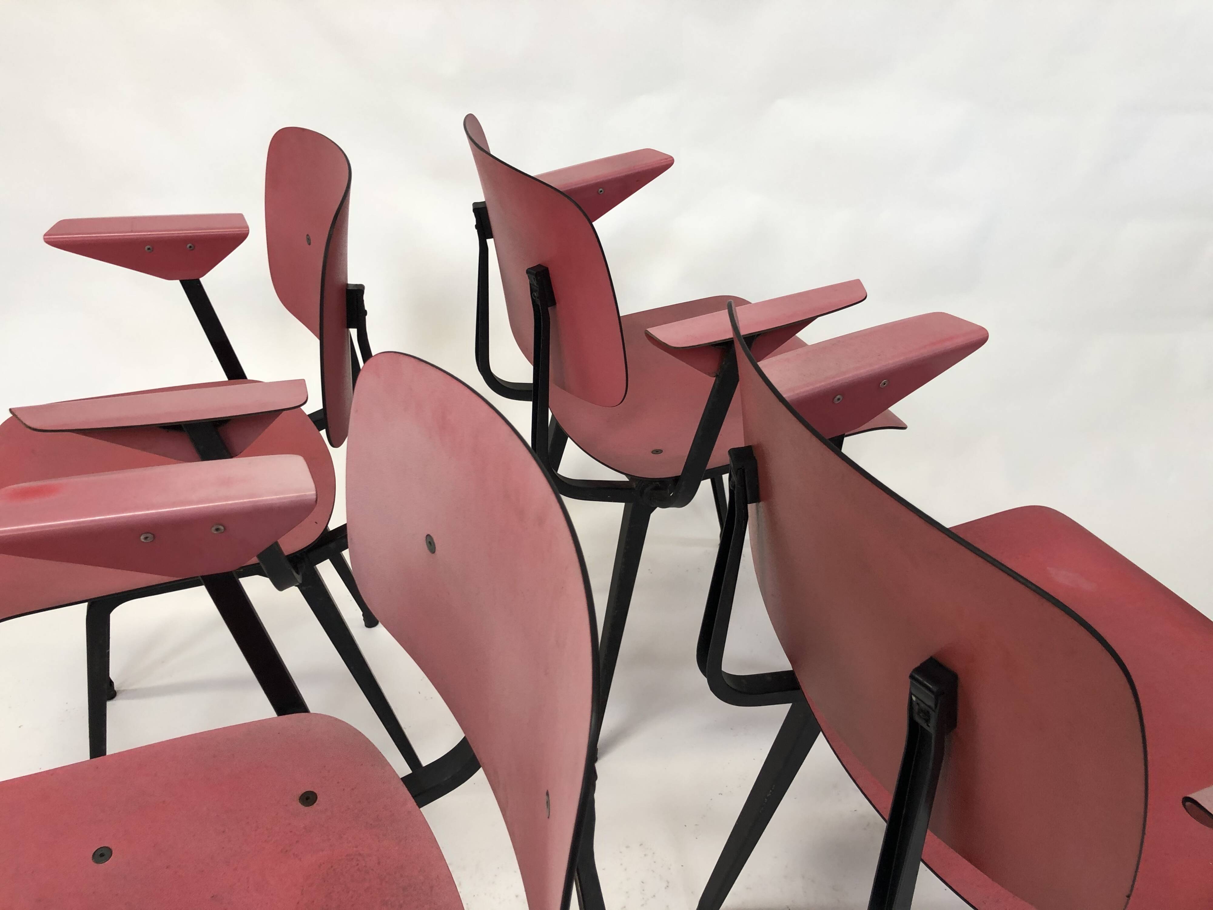 Set of 4 Friso Kramer Revolt chairs first edition with armrests