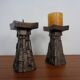 Large Brutalist German Bronze Candleholders, 1960s, Set of 2