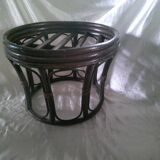 Old rattan pouf