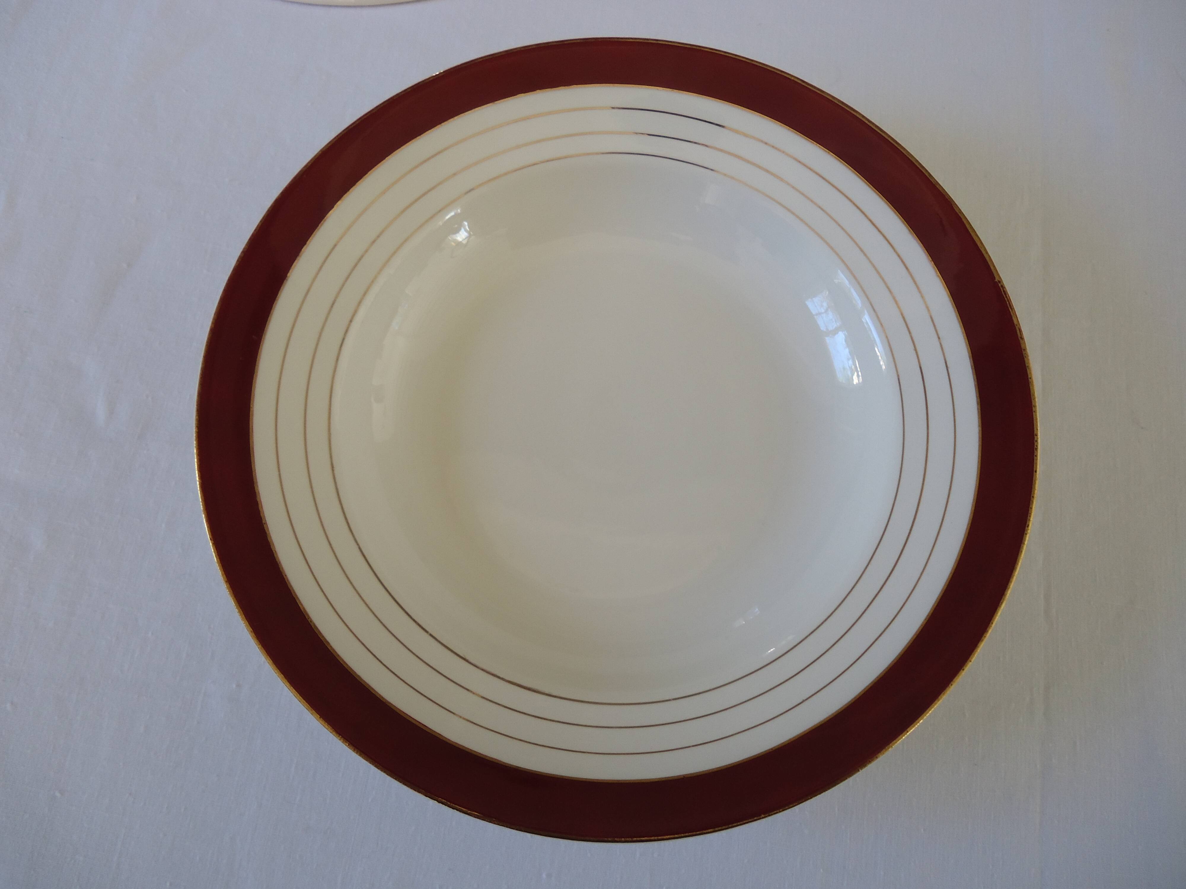 Deep plates, opaque porcelain, digoin sarreguemines, pasteur pattern