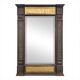 Renaissance-style mirror in wood and copper with a craftsmanship theme.