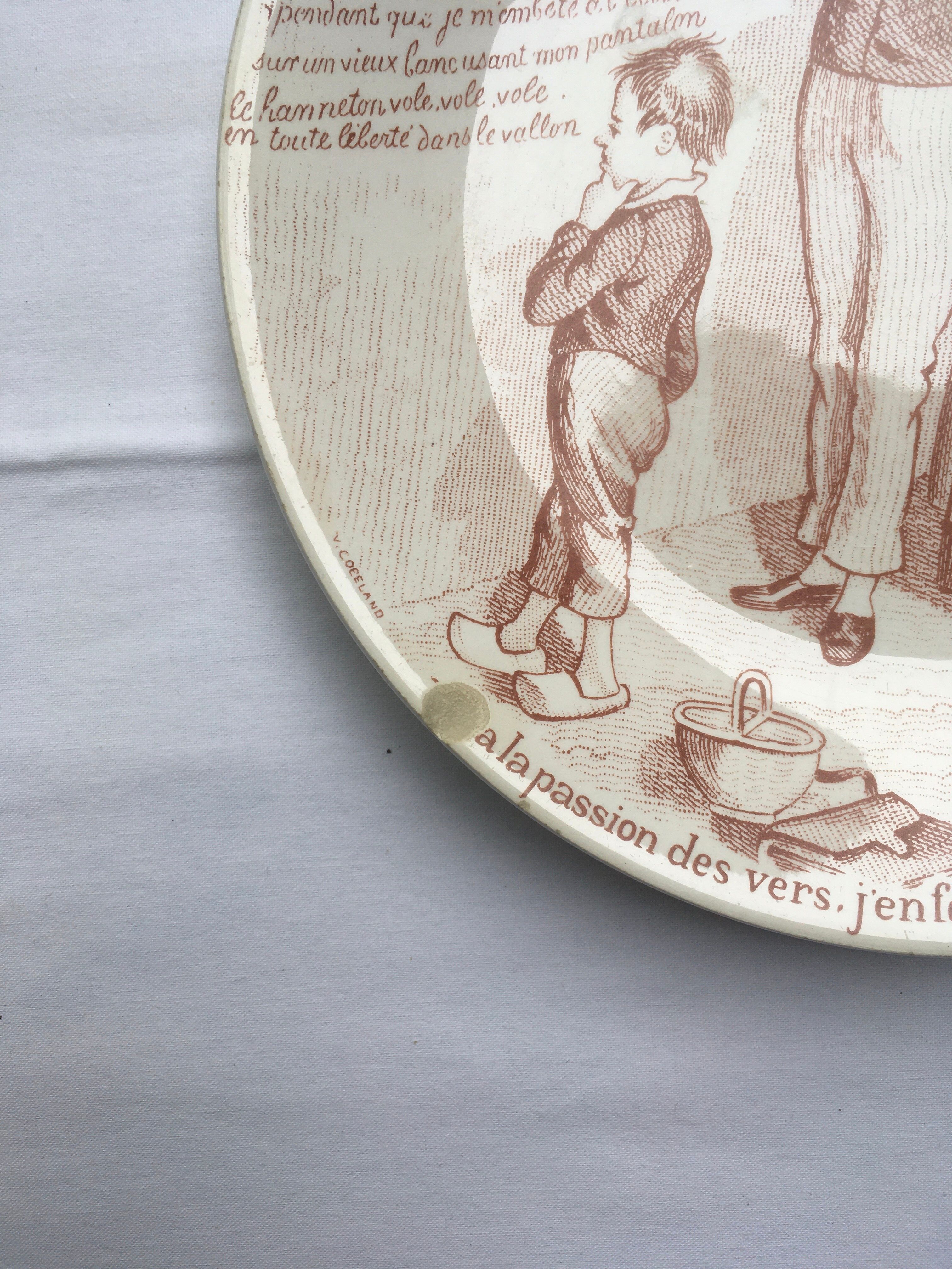 Sarreguemines speaking plates model "The Vocations"
