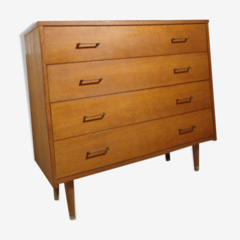 Chest of drawers vintage from the 60s in light wood