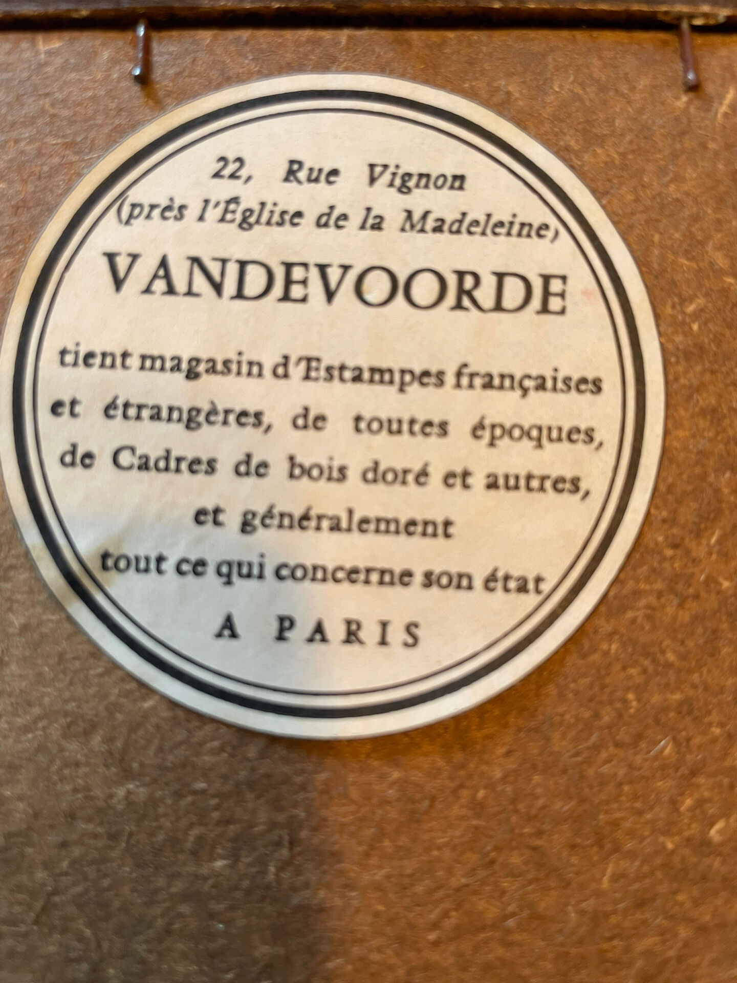 Framed mirror by Vandevoorde, Paris, France