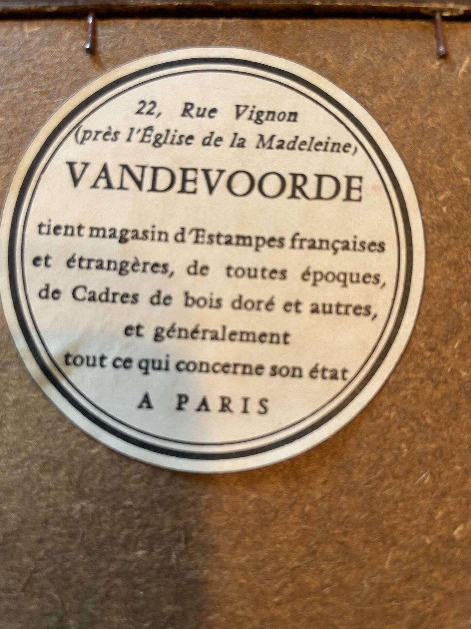 Miroir encadrées par Vandevoorde, Paris, France
