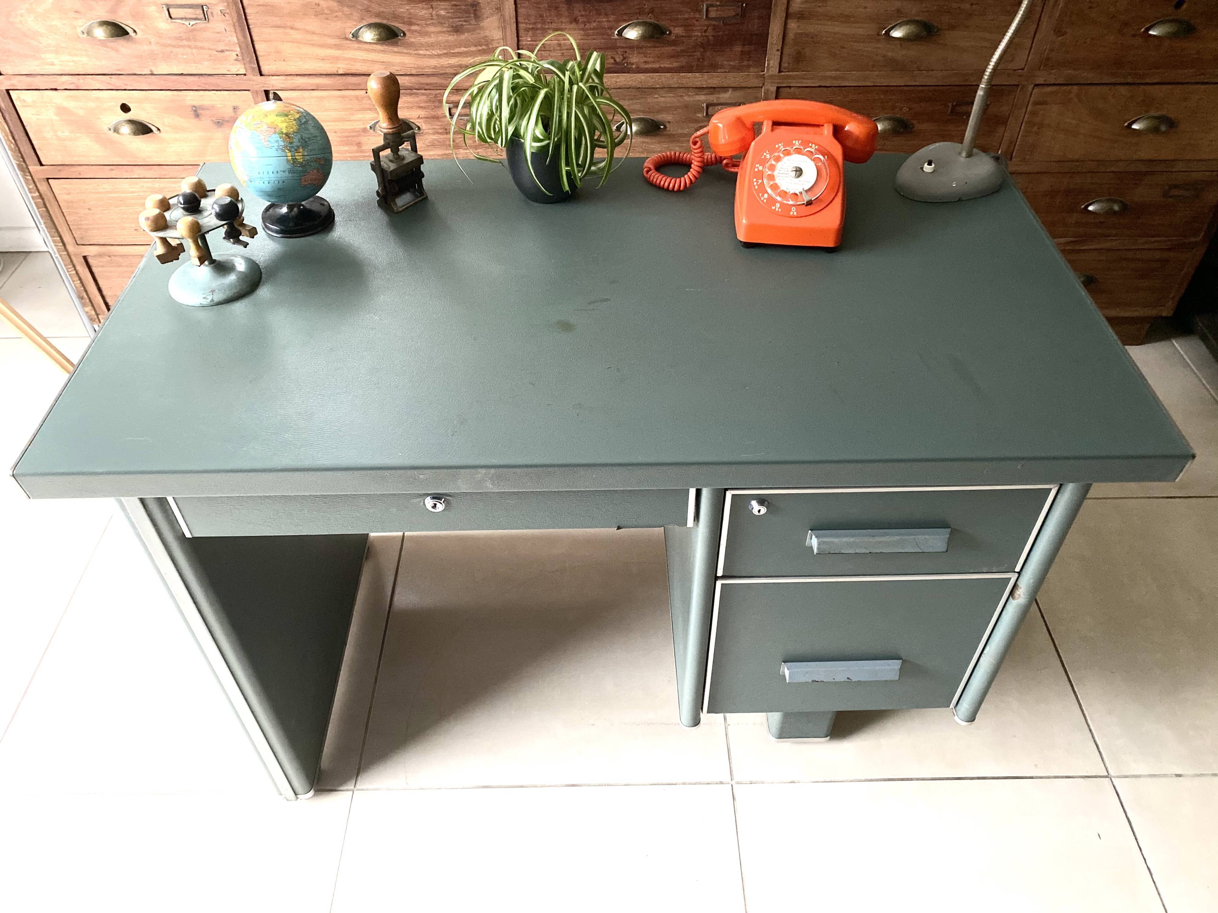 Vintage green metal industrial office