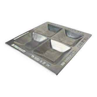 Mother-of-pearl & aluminium centerpiece, Italy, 1970s