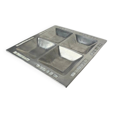 Mother-of-pearl & aluminium centerpiece, Italy, 1970s