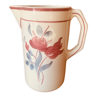 Porcelain of Gien hand painted pitcher