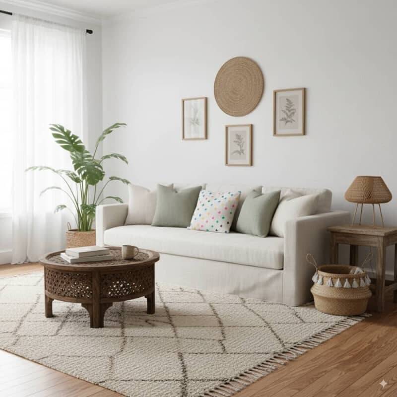 Coussin points coloré marocain