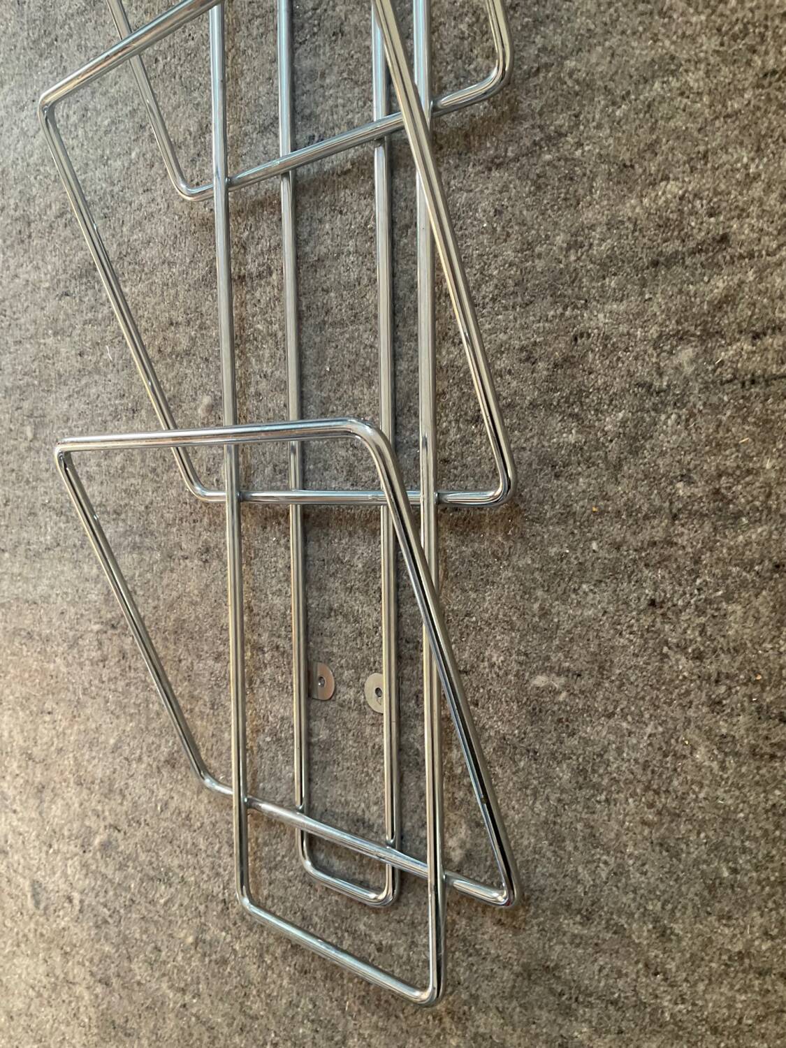 Vintage stainless steel wall vinyl rack