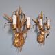 Pair of Italian wall sconces in gilded metal