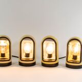 Table lamp and beige applique inside aluminum 70s