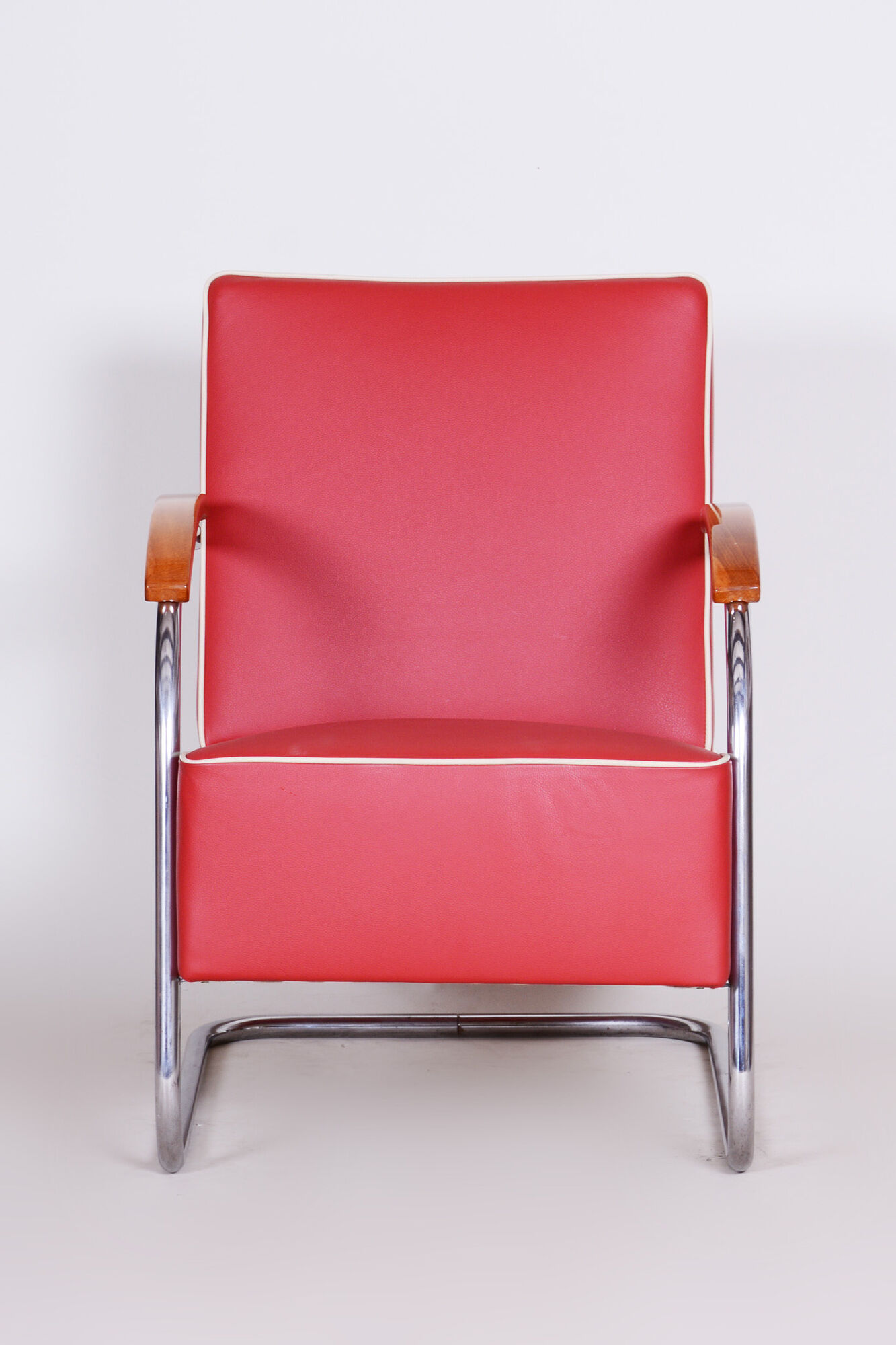Red Mucke Melder armchair - 1930s Czechia