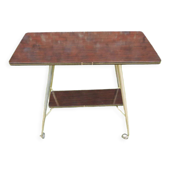 Old table – Formica & brass rolling service