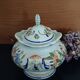 Antique sugar bowl in Rouen-style earthenware