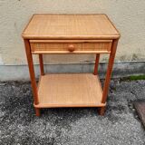 Bamboo bedside and wicker