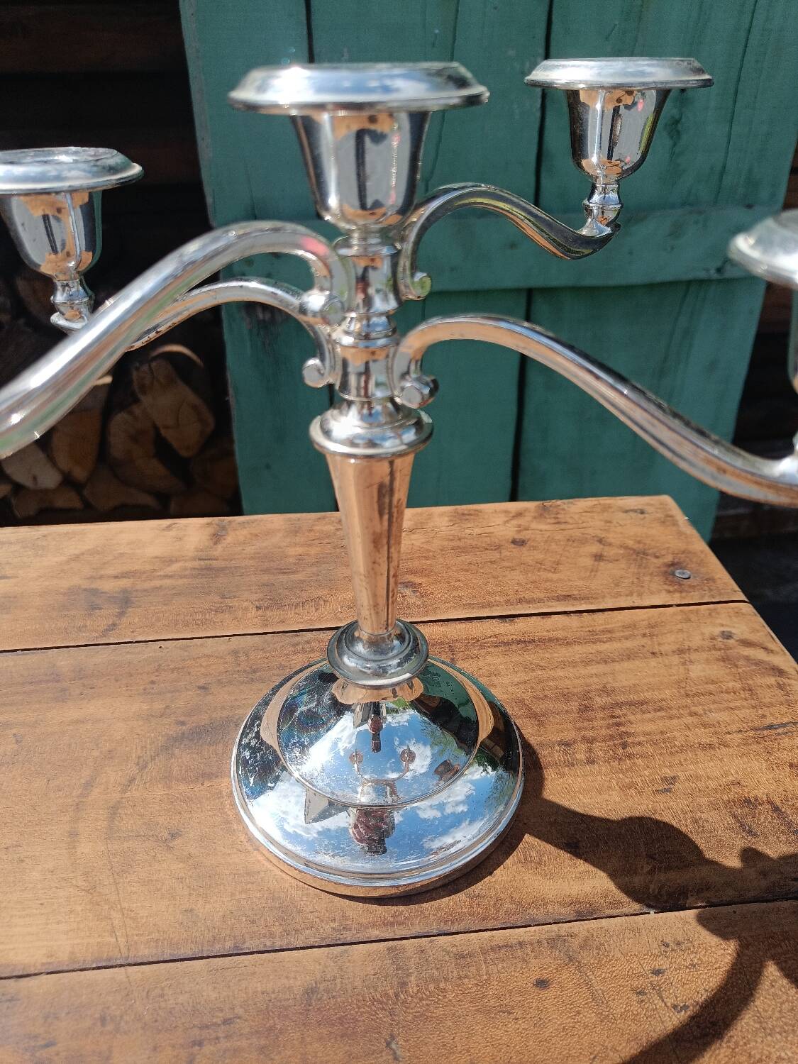 English silver candelabra candlestick
