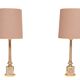 Antique empire brass Column Table Lamps 1950s