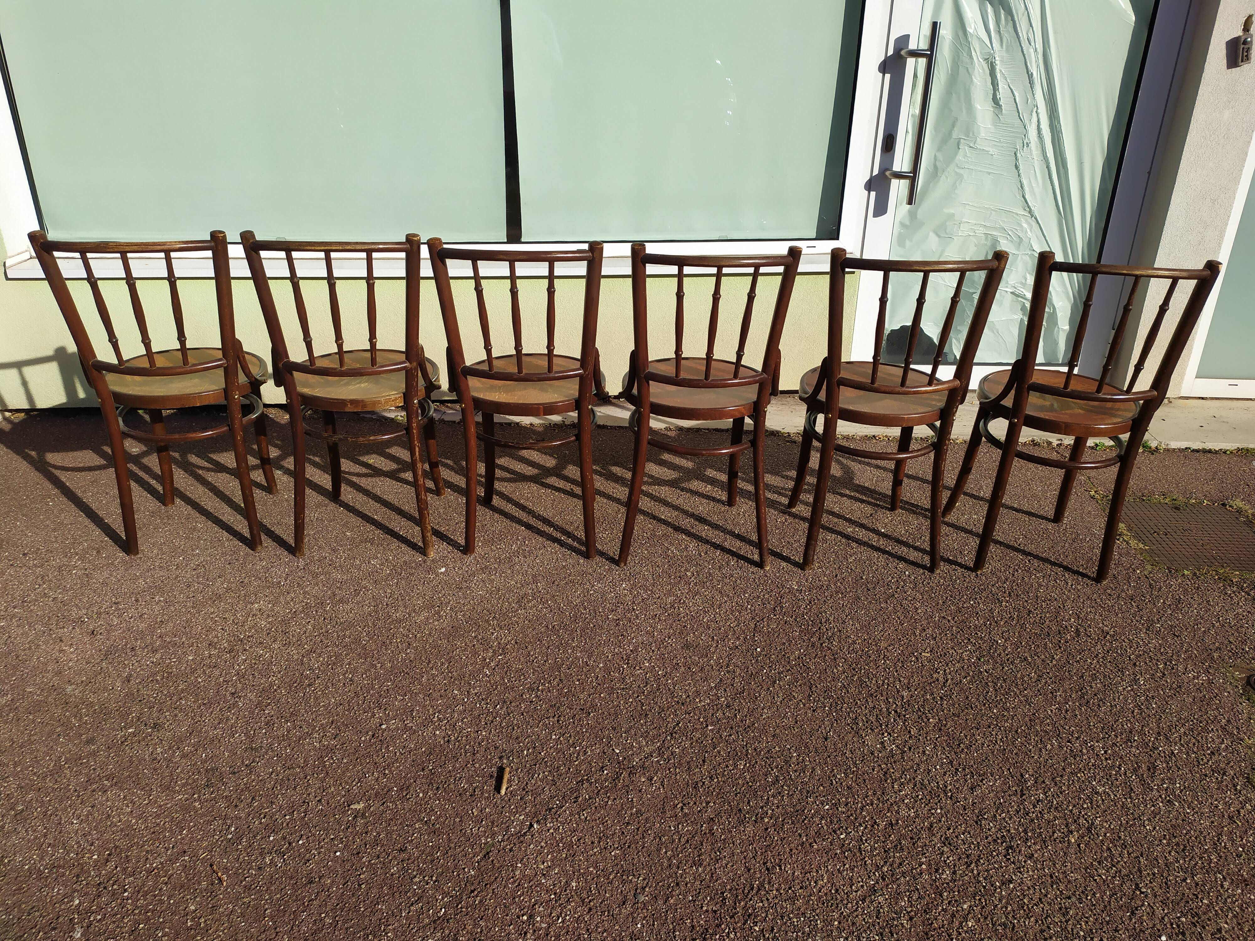 Lot de 6 chaise en bois - bistrot - terrasse - vintage