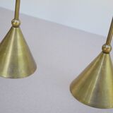 Pair of brass candlesticks, Memphis style