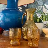 Pastis service Pitcher and amber glasses