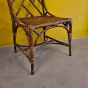 Old french chippendale bamboo chair, 1st half 20th century.