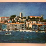 ERCAN Le Suquet Cannes on canvas frame