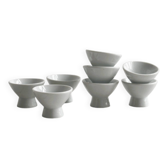 8 porcelain sake cups.