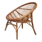 Fauteuil en osier tressé à la main, Italie années 1950