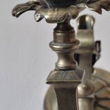 Bronze wall light with opaque glass tulip 1900