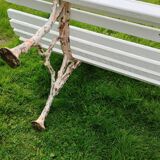 Banc de jardin avec pieds en fonte ancien