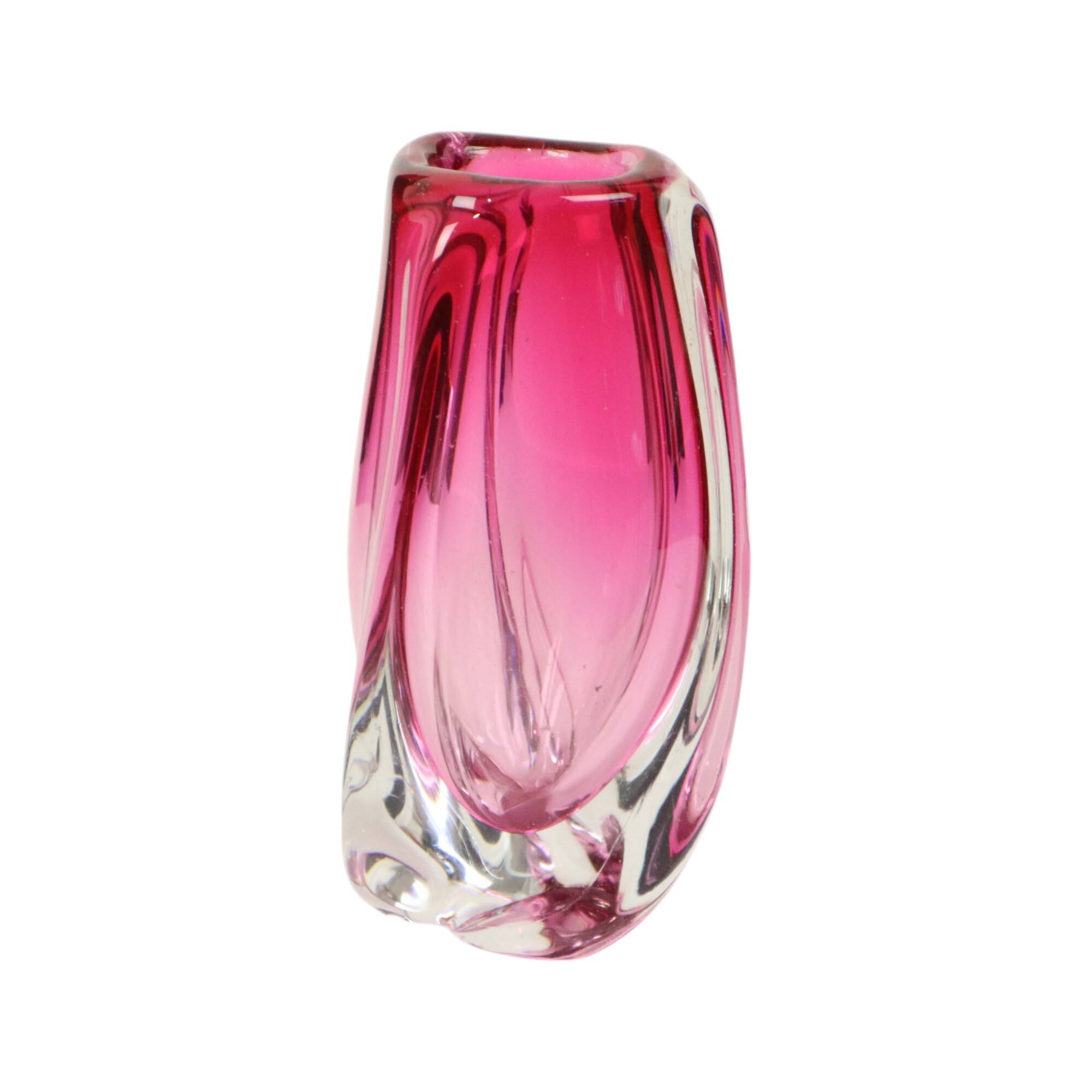 Small Purple Vase Val Saint Lambert René Delvenne Design 20cm