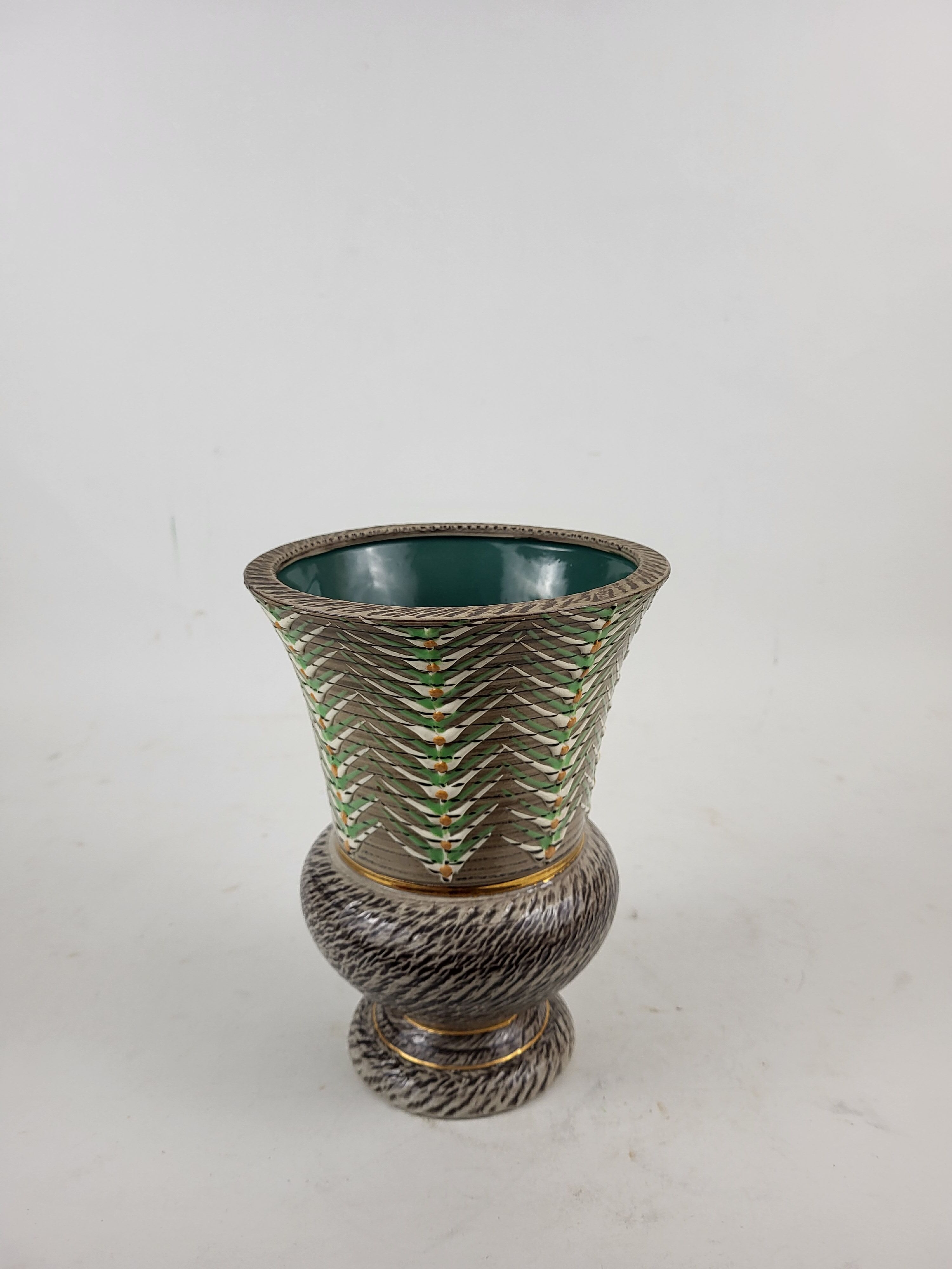 Sandstone vase signed Breugnot Art Deco style