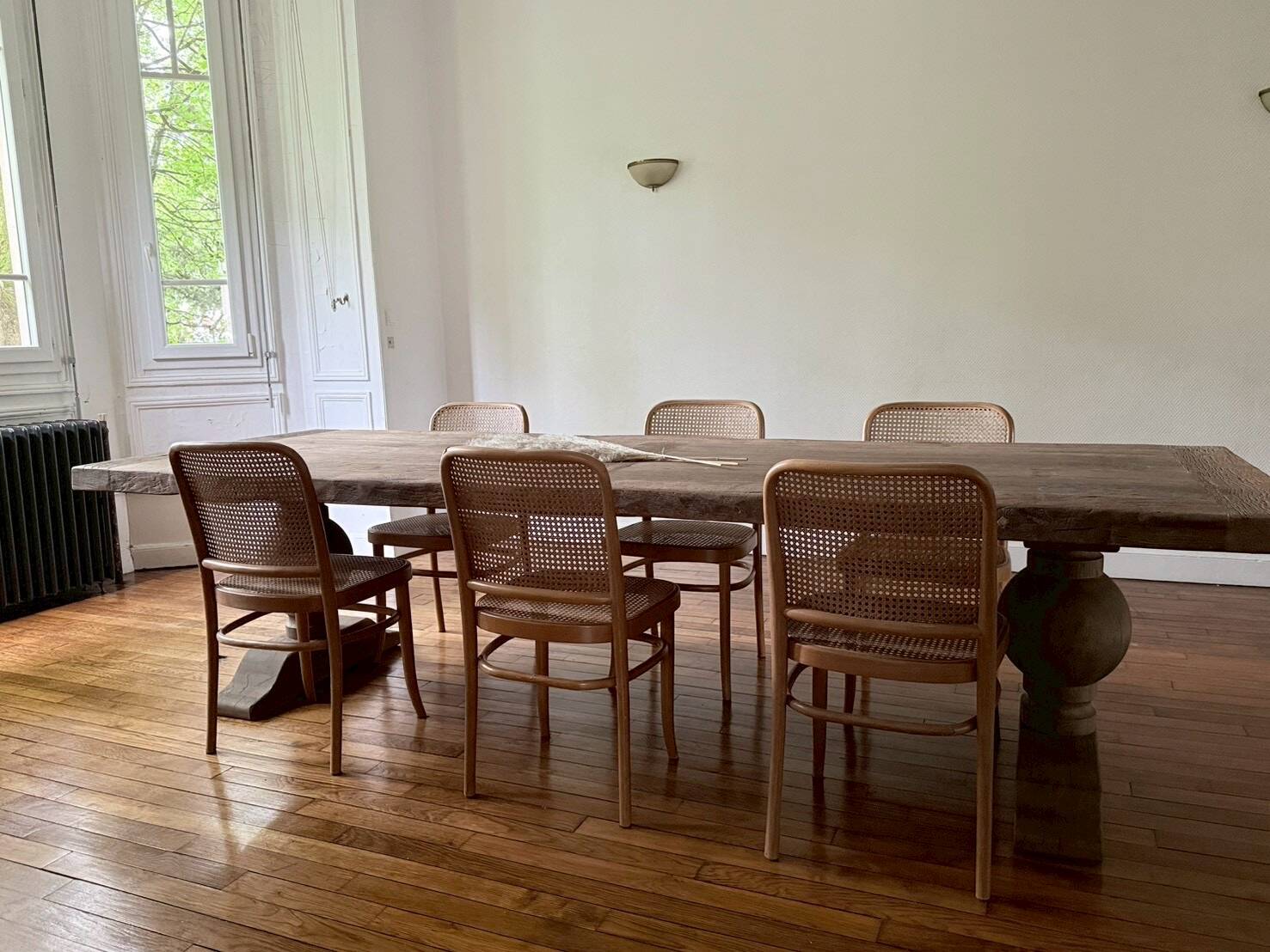 Monastery table - sun - in solid old oak - length 375 cm